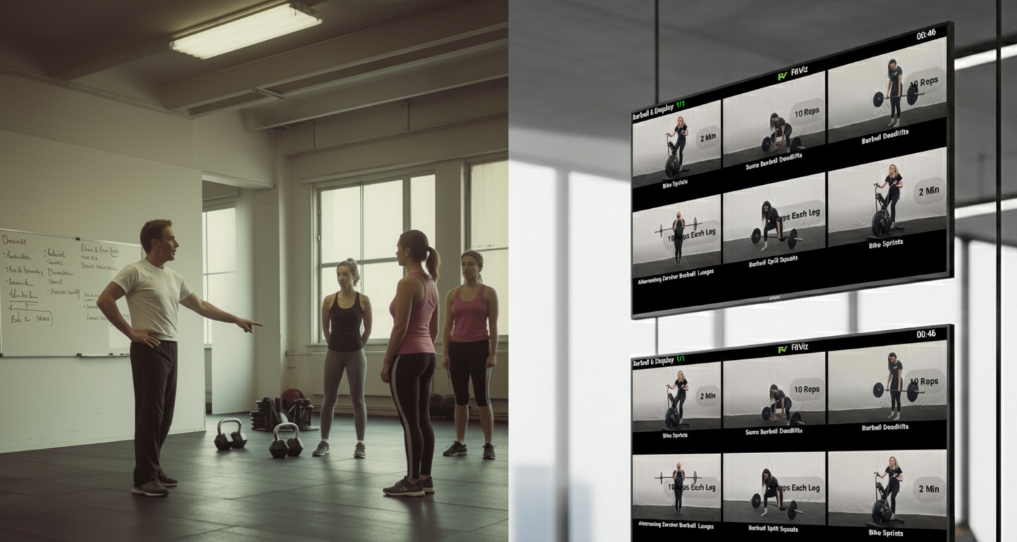 Transform Your Gym Floor: The Power of a Digital Fitness Whiteboard & Workout of the Day (WOD) Display