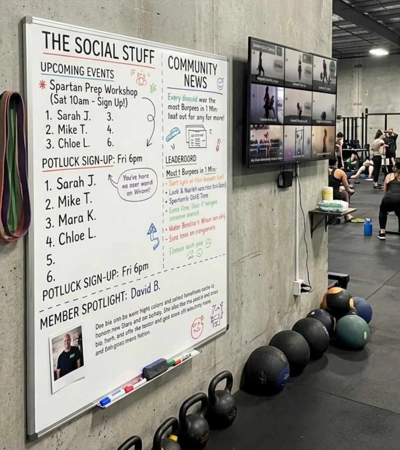 Hybrid: Whiteboard and Digital Gym Whiteboard