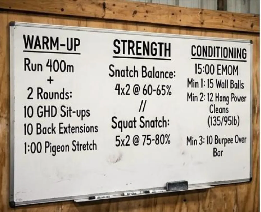 The classic three-block WOD layout