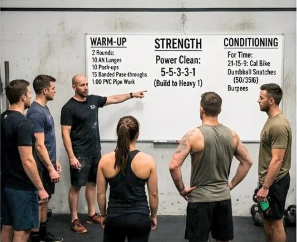 The classic three-block WOD layout