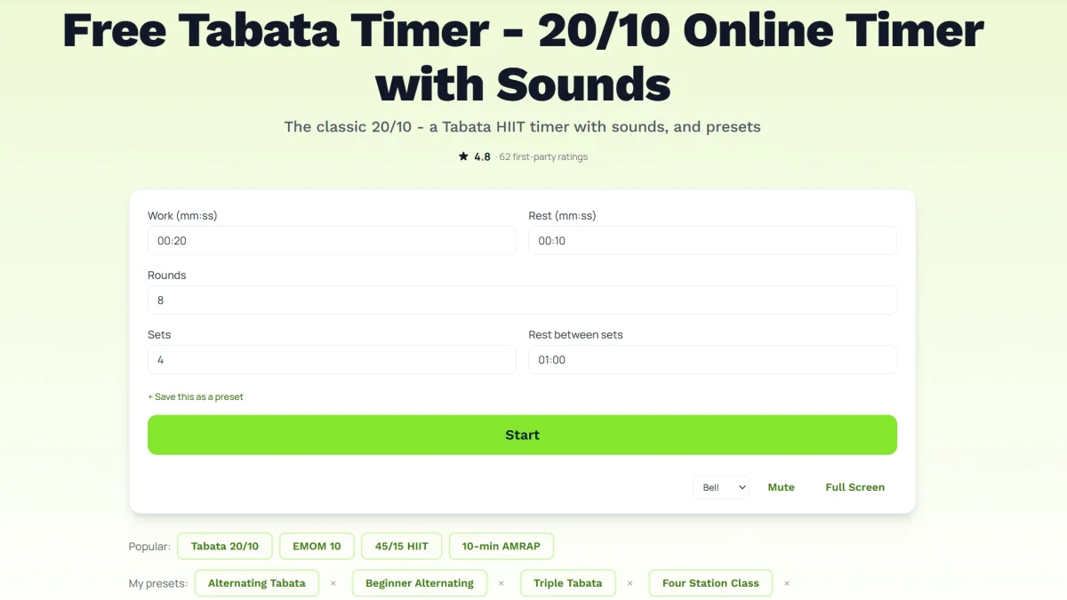 How to Set Up a Tabata Workout: Structure, Exercises, and 5 Ready Sessions
